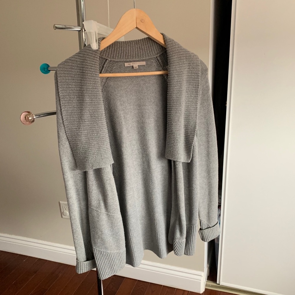 Gap Grey Large Collar Cardigan